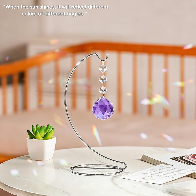 9-Inch,Unique Sympathy Gifts for Loss of Loved One,40mm Crystal Suncatcher,Condolences Gift for Loss of Mom Dad Friend Son Daughter,in Memory of Loved One Gifts,Silver Stand and a Sympathy Card