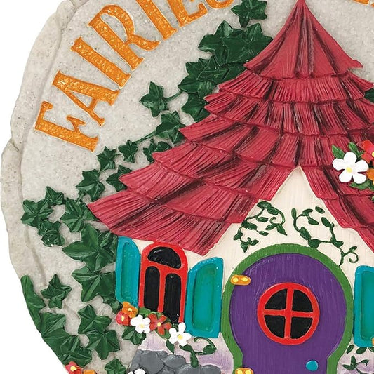 Spoontiques - Garden Décor - Fairies Welcome Stepping Stone - Decorative Stone for Garden