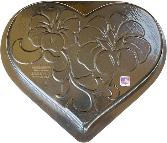 AUTUMN Heart with Flowers Stepping Stone Mold, Concrete Cement Mold, Stepping Stones for Garden Walkway, DIY Walkway Stepping Stones, Heart Statue for Garden, Heart Garden Decor Mold