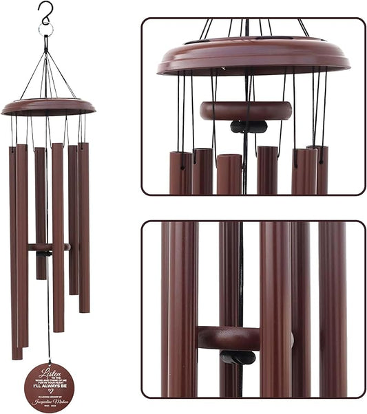 Personalized Memorial Wind Chimes – 35" Custom Remembrance Gift for Loss of Loved One – Outdoor Sympathy Wind Chime for Mother, Father, or Friends – Garden & Patio Decor