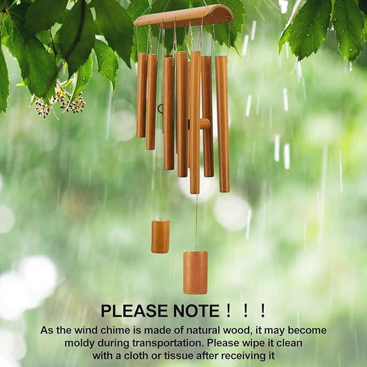 Virekm Windchimes Outdoors, Memorial Wind Chimes, Bamboo Wind Chimes for Outside Clearance Deep Tone for Patio Garden Home Décor, Natural Beautiful Sound