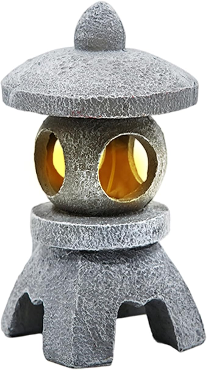 Pagoda Garden Statue, Japanese Pagoda Statues, Waterproof Solar Lantern, 5.1x5.3x10.2 inch Decorative for Garden Yard Lawn Balcony, Patio, Porch