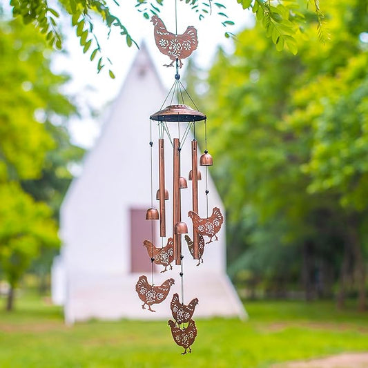 for Mom Chicken Wind Chimes for Outside,Chicken Gifts for Women/Men/Sympathy/Memorial Gifts/Birthday Festival Metal windchimes Outdoors/Indoors,Patio,Garden Decor,Home,Yard