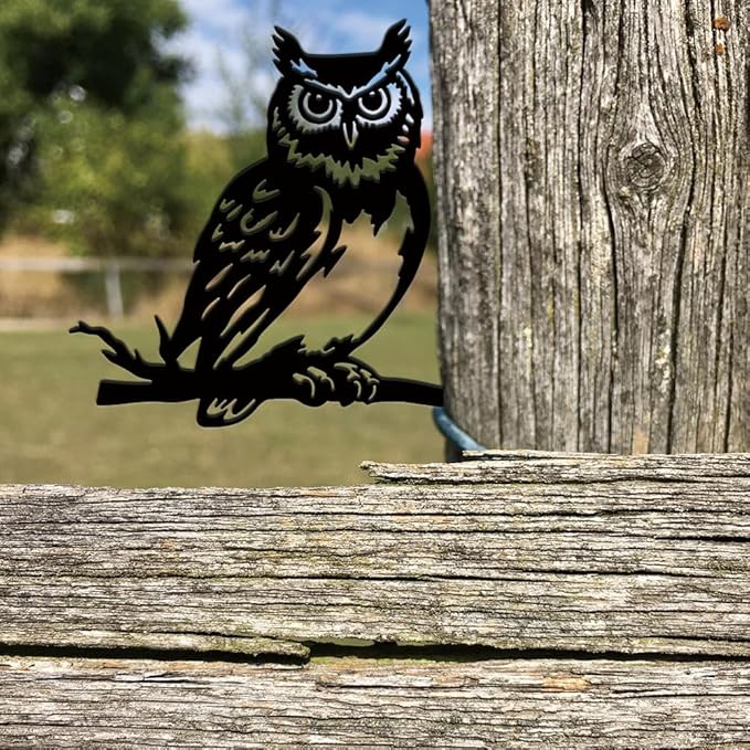 SUPERDANT Metal Owl Garden Decor for Outside Bird Animals Yard Stakes for Decorations Outdoor Statues Iron Art Stake Decorative Silhouette Lawn Ornament Patio Porch Farmhouse Decoration Gifts