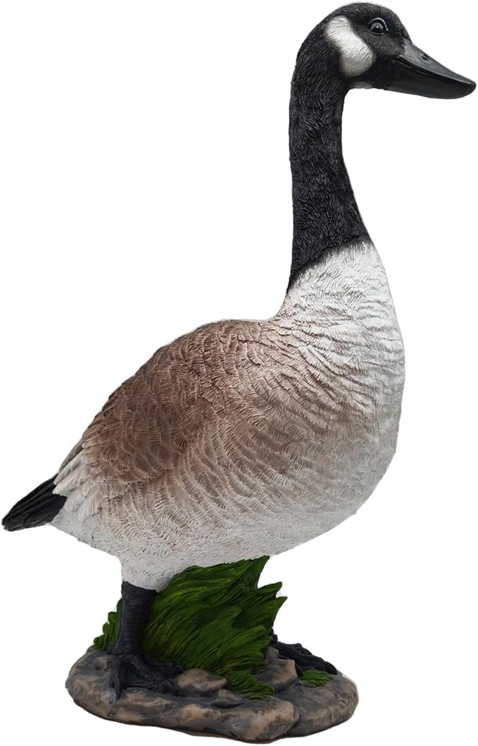Porch Goose Statue Big Fat Canada Goose, Resin Garden Lawn Yard Décor, Sculpture, 20.5 inches High Figurine, Duck, Indoor and Outdoor, by GGTown TM