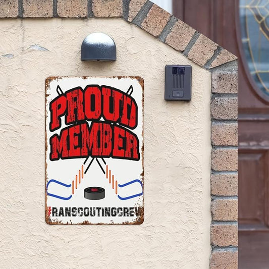 patio wall decor PROUD MEMBER Ran scoug crew metal signs vintage Funny for Home Decor Bathroom Yard Wedding Street Garage Funny Coffee Kitchen Garden Office 8X12inch