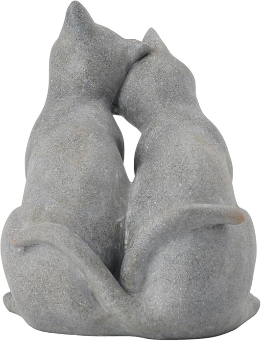 Cat Garden Statues Outdoor Cat-Figurines - Garden Decorations 8.5 x 8 x 10.5 in Resin Kitten Couple Sculpture Cats Statue for Farmhouse Outside Backyard Lawn Gift for Kitten Lovers Newman House Studio