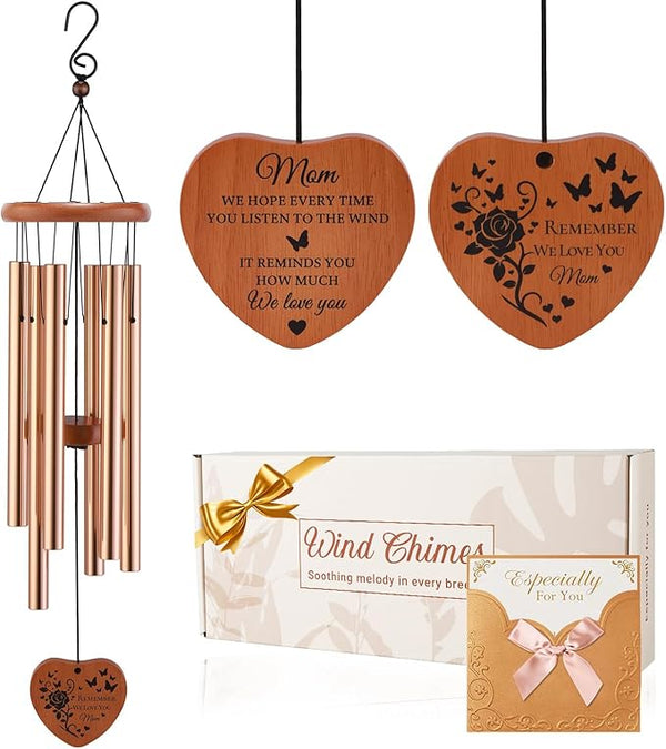 AMBOBE Gifts for Mom, Birthday Gifts for Mom from Daughter Son, Mother Birthday Gift - Mother’s Day, Thanksgiving, Christmas Sentimental Keepsake Present, 32 Inch Moms Wind Chimes with Gift Box