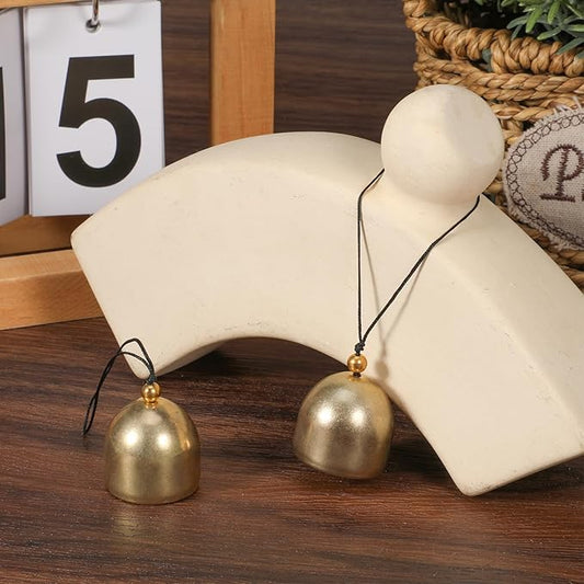 2 PCS Small Hanging Bell, Decoration Hanging Bells for Door Brass Small Hangings Wind Chimes Decorative Camping Tent Bells Chimes Fengshui Bell Wind Chime for Outside Good Luck Wealth and Safe