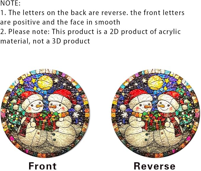 Chrismas Acrylic Stained Glass Window Hanging,Sun Catcher Decor Stained Panel Hangings Wall Art Decor, 2026 8x8inch (SCL005 Snowman)