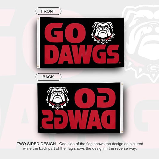 Desert Cactus University of Georgia Flag Bulldogs UGA Dawgs Banners 100% Polyester Indoor Outdoor 3x5 feet Flags (Design A)