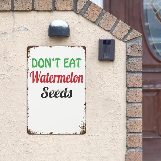 Vintage Tin Metal Sign Don t Eat Watermelon Seeds Maternity Graphic Fitted 2 8x12 Inches Retro Wall Decor for Home,Garden,Patio,Office,Kitchen,Bathroom,Funny Quotes & Motivational Decorations