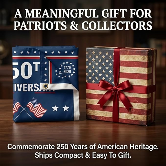 250th Anniversary Flag 3x5 Ft Anniversary Flag, 1776-2026, 250 Years Birthday flags for Patriotic Yard, House Banner, Room, Porch, Wall, Fence, Outdoor Decorations(Style 2)