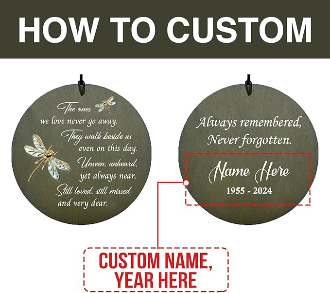 Personalized Wind Chime Outdoor Deep Tone, Large Bereavement Memorial Wind Chimes, Outdoor Mourning Wind Chimes, Gifts for Mothers, Garden Home Patio Hanging Decorations, Product in USA