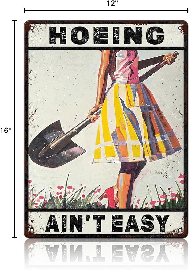 Gardening Because Murder is Wrong Retro Metal Sign for Garden Club Outdoor Indoor Home Wall Decorative 12 x 16 Inch