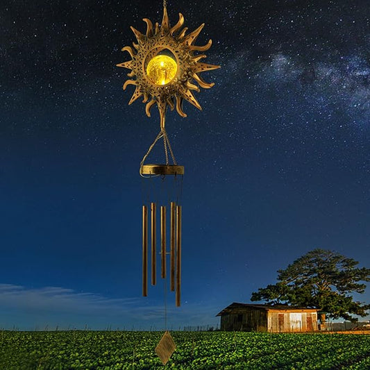 Sun Wind Chimes, Outdoor Solar Wind Chimes, Mothers Gifts, Gifts for Mom, Women, Grandma, Garden Courtyard Lawn Decoration, Thanksgiving Gift, Mother's Day Wind Chime Gift