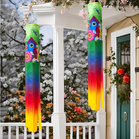 2pcs Windsock 40 Windsock Durable Outdoor Hanging, 40 Inch Seasonal Farmhouse Yard Garden Outside Decoration