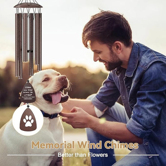 32" Memorial Sympathy Wind Chimes for Loss of Dog,Sympathy Memorial in Memory of Dog Gifts,Loss of Pet Sympathy Gift