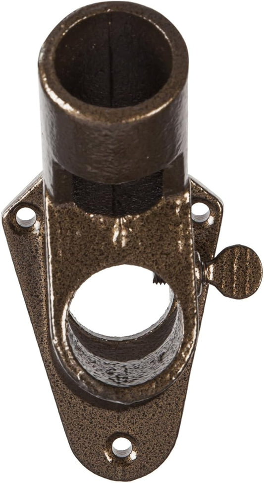 Evergreen Flag Bracket Two-Position 45 and 90 Degree | Cast Iron | Bronze| Hardware Incl | Outdoor Home | Residential or Commercial | Pole - Not Included