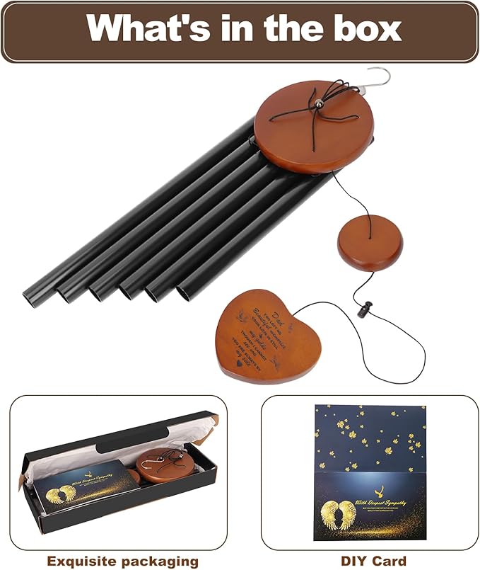 Memorial Gifts for Loss of Father,Windchimes in Memory of a Loved One Sympathy Gifts for Loss of Dad Memorial Wind Chimes for Loss of Father Remembrance Funeral Bereavement Gifts