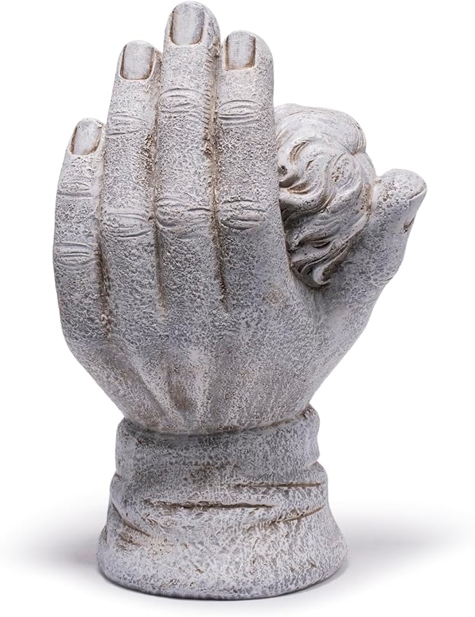basen Guardian Angel Statue in Hand, Memorial Angel Garden Statue for Outdoor Yard Lawn Patio, Resin Angel Figurine Decoration for Grave Cemetery Remembrance, Sympathy Gift Decor