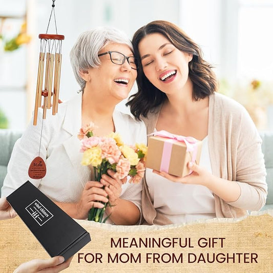 Moms Wind Chimes – Windchimes for Home & Garden, Mother's Day Birthday Gift from Daughter & Son, Valentines Day Gift Ideas for Mom