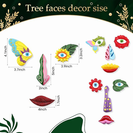 Vercraft 3 Pack Tree Face Decor Outdoor with Screws Old Man Ghost Tree Art for Easter Halloween Garden Outdoors and Indoors (Cute Style)