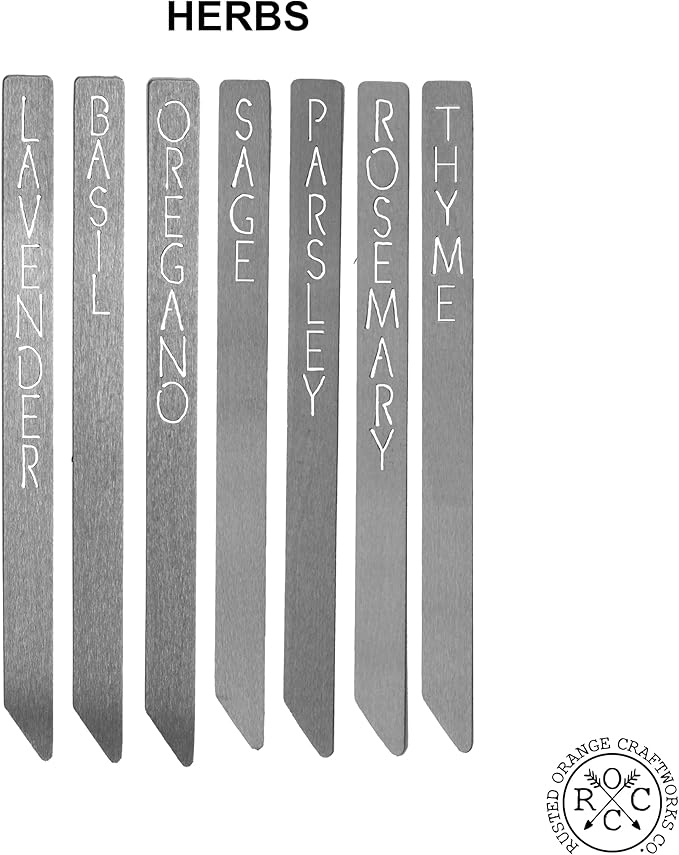 Customizable Metal Garden Markers - Personalized Plant Labels, Herb & Vegetable Stakes, Outdoor Garden Signs, 80+ Varieties for Easy Plant ID (4 pack - 15 inches long)