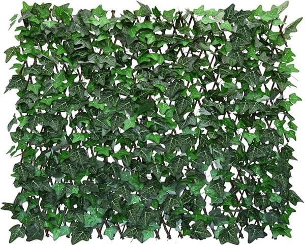GLANT Expandable Fence Privacy Screen for Balcony Patio Outdoor,Decorative Faux Ivy Fencing Panel,Artificial Hedges (Single Sided Leaves) (4, Green-Ivy)