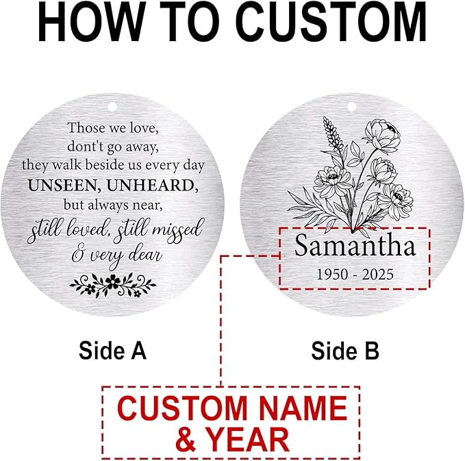 ASTARIN Personalized 30" Bereavement Wind Chimes for Outside, Memorial Gift in Remembrance of a Loved One, Sympathy Gift for Loss of Mother Father Husband, Garden Patio Decor