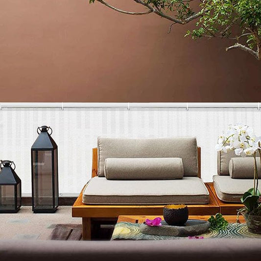 LOVE STORY Balcony Privacy Screen, 3'x7' Deck Shield Screen Fence Cover,UV Protection and Weather-Resistant,3 FT Height for Deck, Patio, Backyard, Outdoor Pool, Porch, Railing, White
