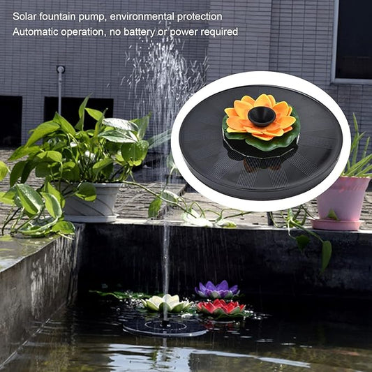 Milltrip Flower Solar Fountain, Floating Solar Powered Water Feature for Bird Bath, Garden Pond & Outdoor Decor (Orange)