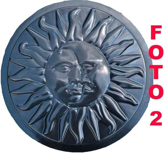 Concrete Mold Sun and Moon Plaster Concrete Stepping Stone Garden Path Decor (S11)