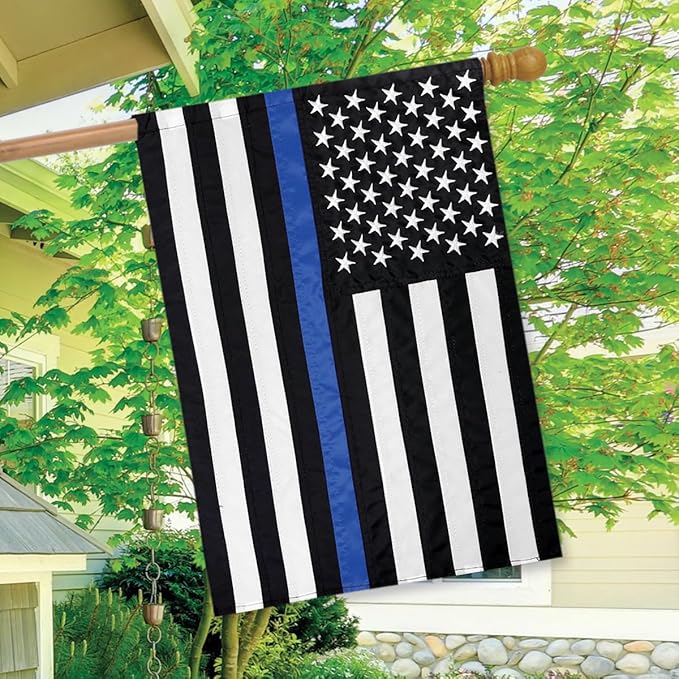 Briarwood Lane Thin Blue Line Police Embroidered House Flag