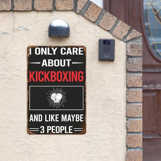 Patio Wall Decor 3 People Kickboxings Retro Signs Hunting Ground Retro Metal Wall Art For Home,Cafe,Office,Yard & More: Decorative Plaque With Inspirational Life Quotes 8X12inch