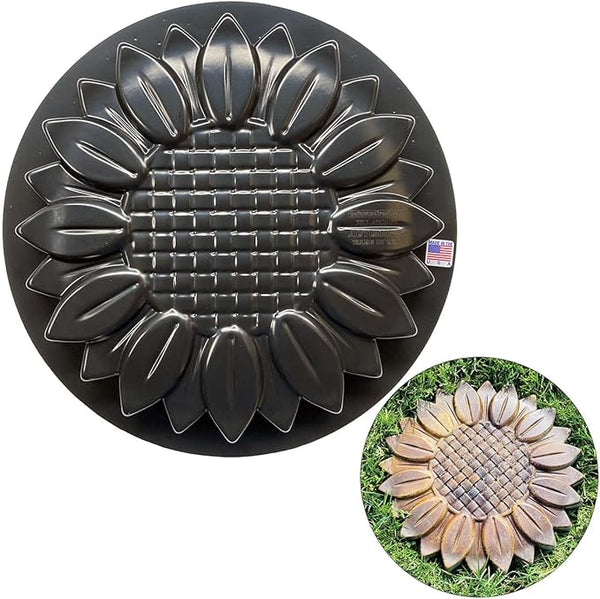 AUTUMN Sunflower Small Durable Stepping Stone Mold - Concrete Cement Mold - DIY Stepping Stones for Walkway - Flower Statue for Garden Decor