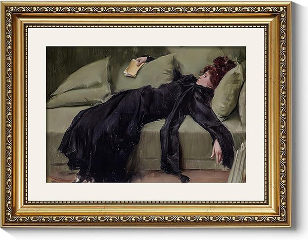 ARPEOTCY Vintage Gold Framed Wall Art, Classical Trendy Woman Gallery Paintings, Victorian Farmhouse Canvas Prints Home Decor, Wall Decor for Living Room Bathroom Bedroom, 11x14 inch