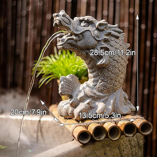 Animal Pond Spitters, Animal Pond Fountains, Spitters for Small Ponds, Funny Garden Statues, Dragon-Shaped Ponds Ornaments, for Balcony, Courtyard and Home