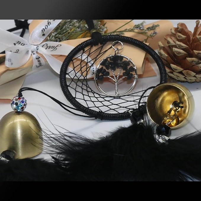 Dreamcatcher Wind Chimes, Handmade Feather Indian Round Net Chimes, Creative Balcony, Study, Bedroom Hanging Decoration
