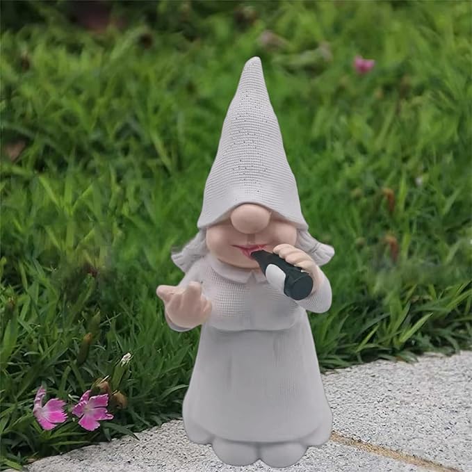 MINICAR Drinking Gnome Statue Female, Funny Outdoor Garden Yard Lawn Sculpture Decoration Home Decor Naughty Gifts, 6.3 Inch Tall