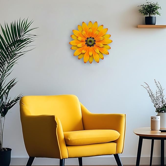 AHYS Metal Flowers Wall Decor Indoor Outdoor Metal Wall Art for Home Farmhouse Living Room Bedroom Bathroom Garden Decorations - Sunflower