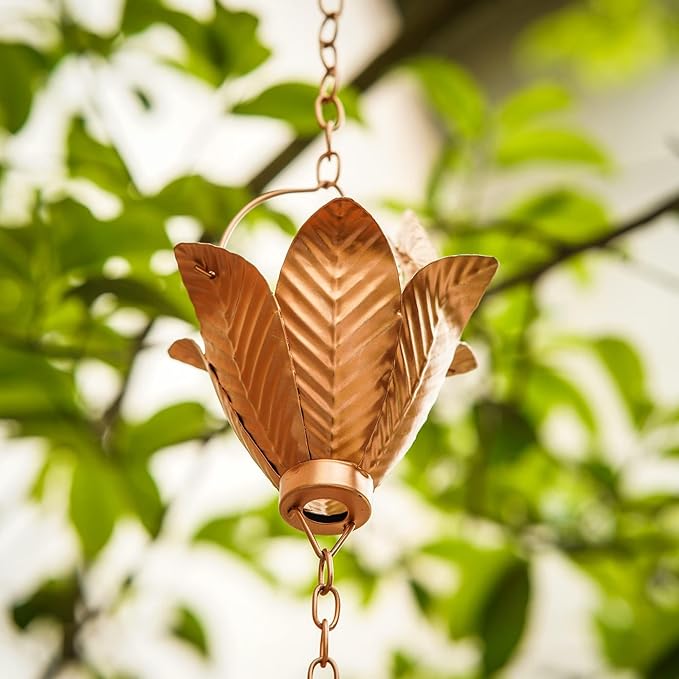 TZSSP Rain Chains Decorative Rain Chain Bell with 10 Cups, Rain Chain for Gutters,8-1/2 Length,102 Inch,Butterfly