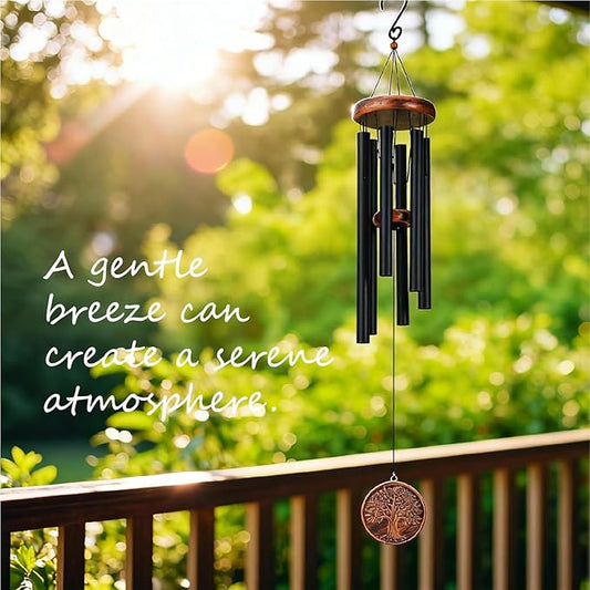 Memorial Wind Chime, Outdoor Decorative Wind Chime, Featuring a Pattern of a Tree of Life. It is an Excellent Gift, Suitable for Garden Decoration, Terrace or Porch. (32inch)