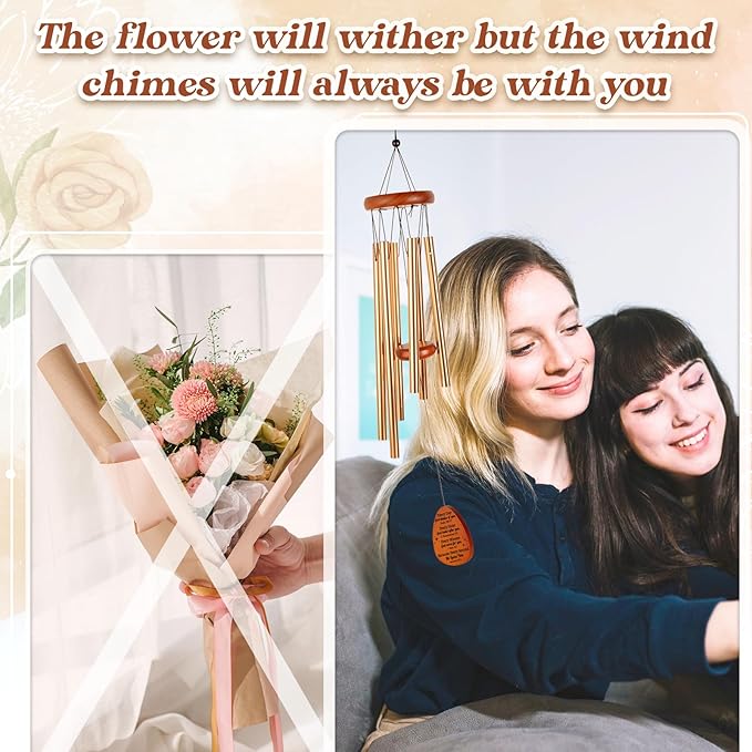 Bible Prayer Wind Chimes with Tree of Life, Catholic Christian Gifts for Women, Inspirational Religious Gifts for Women, Faith Windchimes with Encouragement Verse, God's Blessing Decoration Outside
