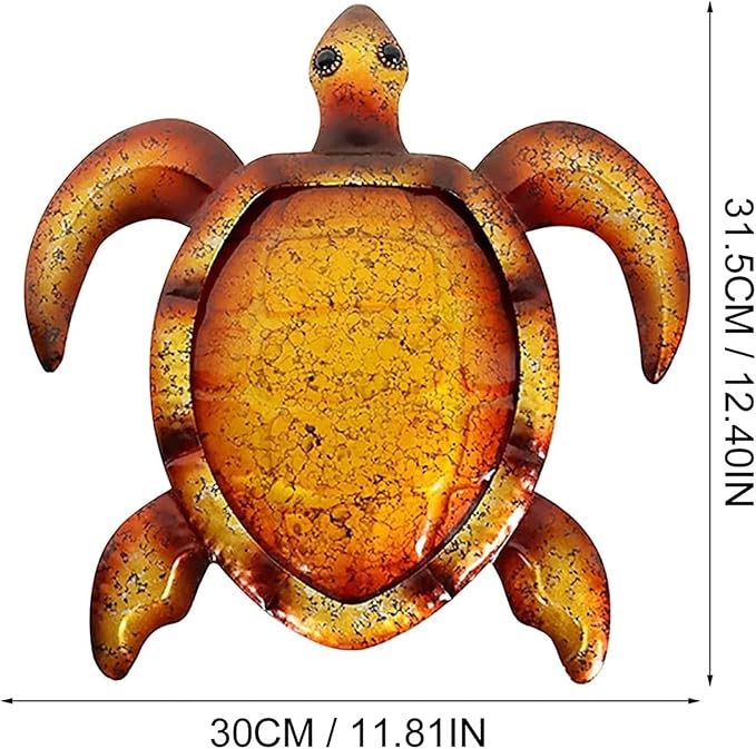 Sculpture Tabletop Metal Turtle Wall Decor Bathroom Glass Art Iron Sculpture Outdoor Blue Hanging Bedroom Patio Porch Or Fence