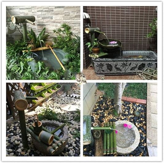 Bird Fountain Pump, Bamboo Fountain Kit, Outdoor Fountain Kit, Garden Decoration (80cm) (60cm) (30cm)