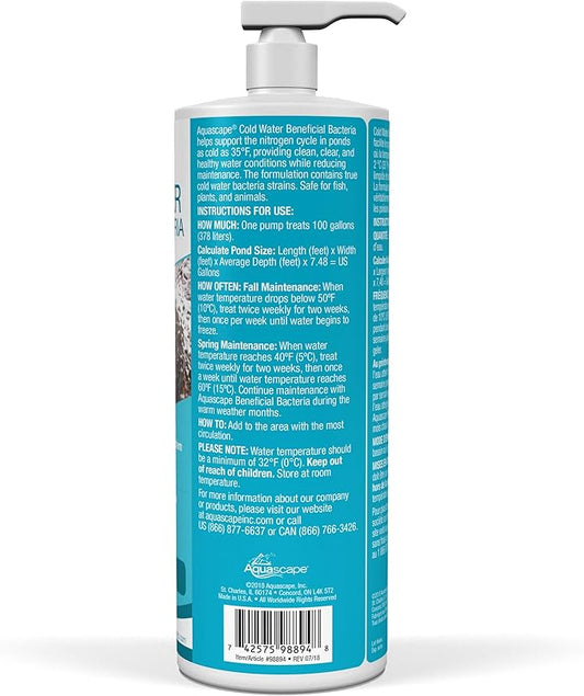 Aquascape Cold Water Beneficial Bacteria for Pond and Water Features 32 oz. / 946ml, 98894