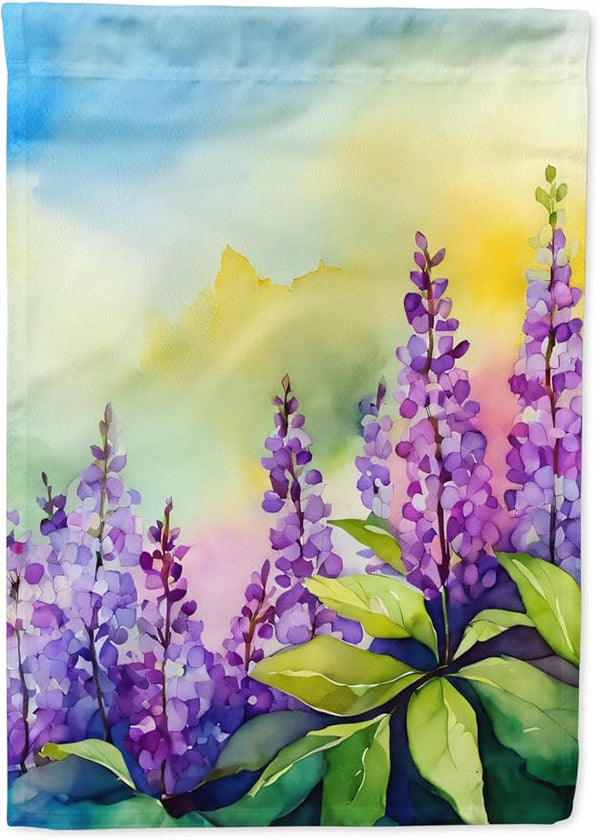 Caroline's Treasures Idaho Syringa in Watercolor House Flag Large Porch Sleeve Pole Decorative Outside Yard Banner Artwork Wall Hanging, Polyester, House Size, Multicolor