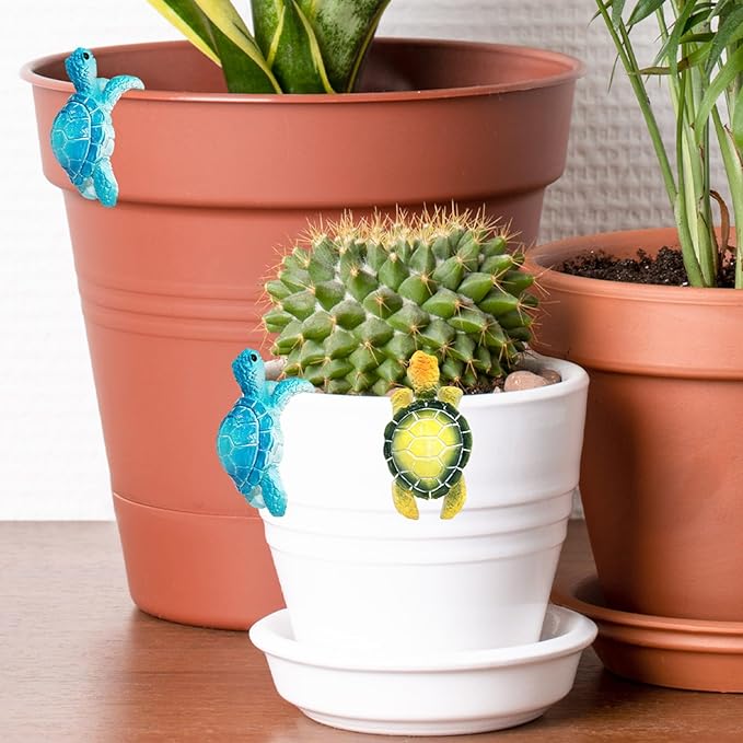 4 Pcs Resin Turtle Planter Decorations Hanging Tortoise Figurine Plant Pot Hanger Statue for Indoor Outdoor Garden Patio Balcony Bonsai Succulent Flower Pot Ornaments
