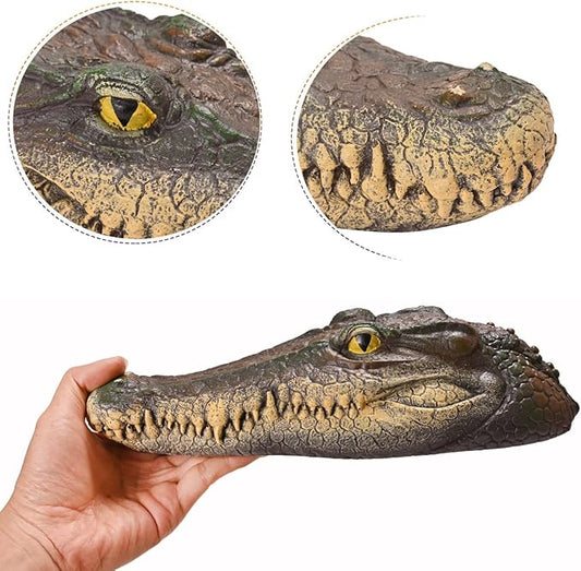 Floating Alligator Head Decoy, Pond Accessories Alligator Pool Float, Fake Gator Head, Duck Deterrents for Pool and Pond, Outdoor Pool Decor Crocodile Head for Decorations